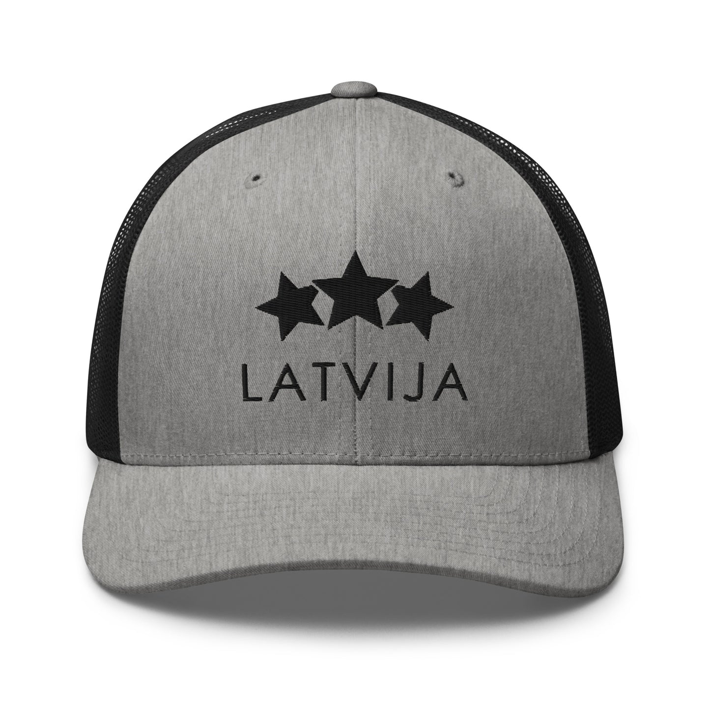 Izšūta sietiņcepure Latvija - TRĪS ZVAIGZNES - Kreklu Bode