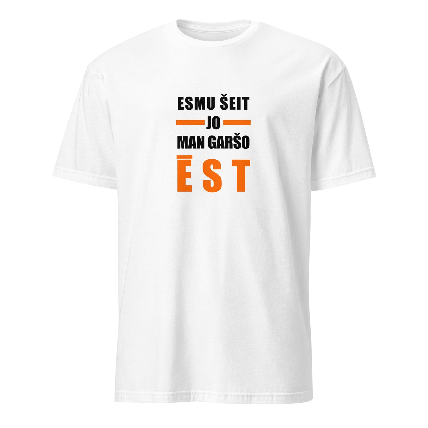 T-krekls Esmu šeit,jo man garšo ēst - Kreklu Bode